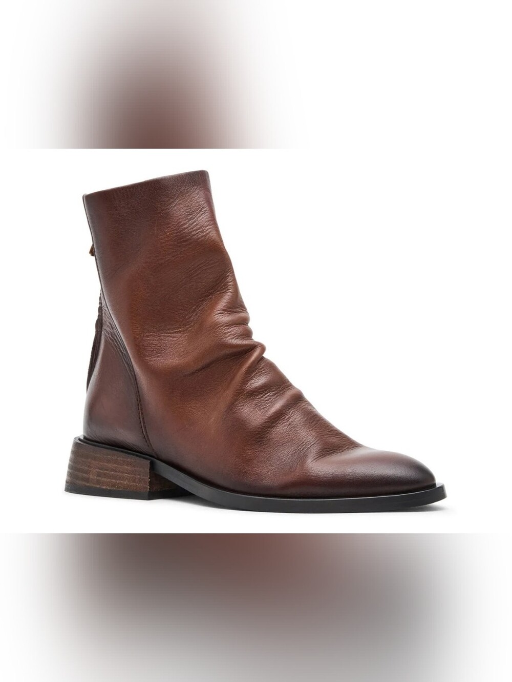 Steve Madden Brown Leather Ankle Boots SZ 7.5 Tiny Black Spot